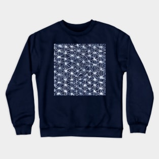 Japanese tiye dye shibori pattern, indigo blue and white Crewneck Sweatshirt